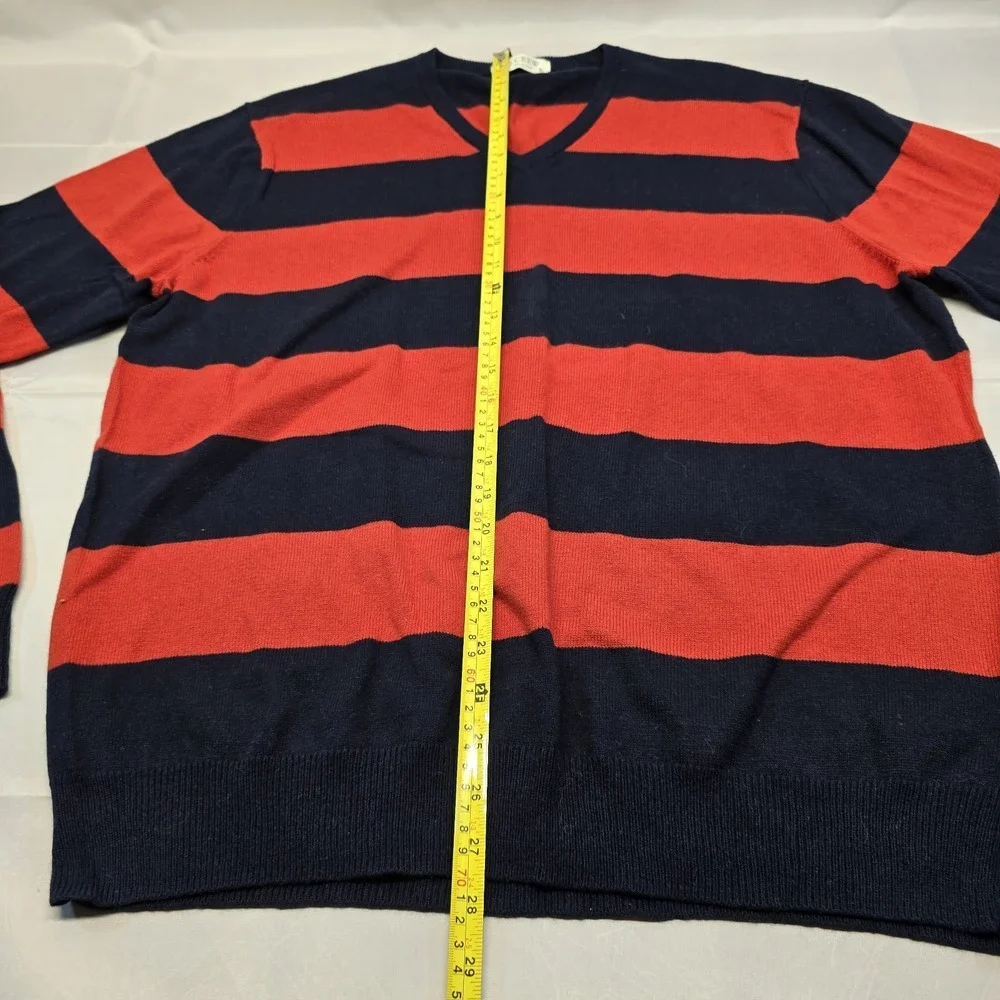 J Crew Cashmere Blend Sweater XL  Men Striped V‎ Neck